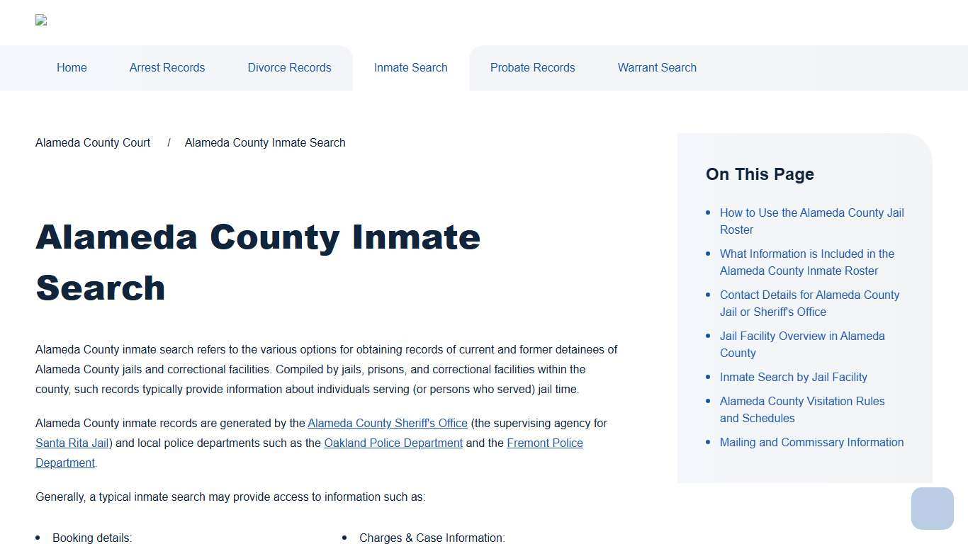Alameda County Inmate Search Alameda County Court