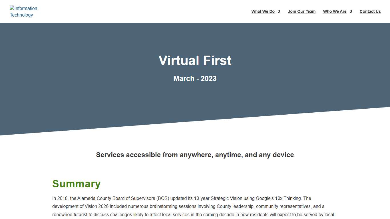 Virtual First Information Technology Department
